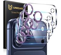 UniqueMe Protector Cámara para iPhone 17 Pro - Ultra HD Clara, Anti-Arañazos, Ultra Resistente, Cristal Vidrio Templado 9H, 3 Unidades -Morado Oscuro