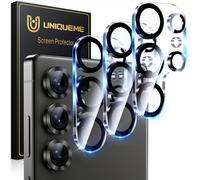 UniqueMe Protector Cámara para Samsung Galaxy S25 Ultra+ - Ultra HD Clara, Anti-Arañazos, Ultra Resistente, Cristal Vidrio Templado 9H, 3 Unidades