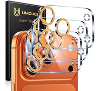 UniqueMe Protector de lente de cámara para iPhone 17 Pro Max, paquete de 3 fundas de protección de lente de cámara de vidrio templado Ultra HD [compatible con fundas] [resistente a los arañazos] [modo