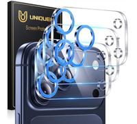 UniqueMe Protector de lente de cámara para iPhone 17 Pro, paquete de 3 fundas de protección de lente de cámara de vidrio templado Ultra HD [compatible con fundas] [resistente a los arañazos] [modo de