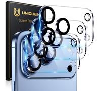 UniqueMe Protector de lente de cámara Pro Max - Paquete de 3 fundas de protección de lente de cámara de vidrio templado Ultra HD [compatible con fundas] [resistente a los arañazos] [modo de disparo