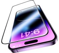 UniqueMe Protector de pantalla de privacidad para iPhone 15 Pro, paquete de 2 [antiespía] [eliminación automática de polvo] 9H de cobertura completa de vidrio templado sin burbujas, compatible con