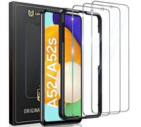 UniqueMe Protector de Pantalla para Samsung Galaxy A52/A52s Cristal Templado, 3 Piezas Vidrio Templado, Anticaída, Anti-Arañazos, Ultra HD, Antihuellas