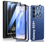 UniqueMe Protector de Pantalla para Samsung Galaxy S25 Plus - 4 Piezas, 2 Piezas Cristal Templado y 2 Piezas Protector Camara, Anticaída, Anti-Arañazos, Ultra HD, Antihuellas