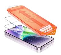 UniqueMe Protector Pantalla para iPhone 14/13 Pro/13, Alineación Automática, Eliminación Automática del Polvo, Grado Militar Inastillable, Cristal Templado con Cobertura Total -2 Pack