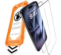UniqueMe Protector Pantalla para iPhone 15 Plus/16 Plus - [Protección de Pantalla Completa] Cristal Templado para iPhone 15 Plus/16 Plus, Instalación Automática, 2 Piezas