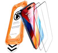 UniqueMe Protector Pantalla para iPhone 15 Pro - [Protección de Pantalla Completa] Cristal Templado para iPhone 15 Pro, Instalación Automática, 2 Piezas