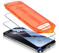 UniqueMe Protector Pantalla para iPhone 16 Pro Max - Alineación Automática, Eliminación Automática del Polvo, Grado Militar Inastillable, Cristal Templado con Cobertura Total -2 Pack