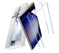 UniqueMe Protector Pantalla para Samsung Galaxy S23 Ultra/S22 Ultra, Auto Alineación Herramienta Kit, Compatible con ID de huella dactilar, Cobertura Total 3D, Ultra HD, Funda Amistoso -2 Pack