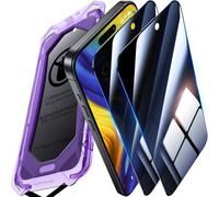 UniqueMe Protector Pantalla Privacidad para iPhone 15 Pro Max, Alineación Automática, Eliminación Automática del Polvo, Grado Militar Inastillable, Instalación Fácil, Cristal Templado -2 Pack