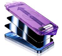 UniqueMe Protector Pantalla Privacidad para iPhone 15 Pro Max, Alineación Automática, Eliminación Automática del Polvo, Grado Militar Inastillable, Cristal Templado con Cobertura Total -2 Pack