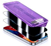 UniqueMe Protector Pantalla Privacidad para iPhone 16 Pro Max - Alineación Automática, Eliminación Automática del Polvo, Grado Militar Inastillable, Cristal Templado con Cobertura Total -2 Pack