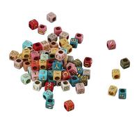 Uniquer 1000 cuentas acrílicas de letras, cuentas cuadradas de colores del alfabeto dorado de la A a la Z, cuentas espaciadoras sueltas de 6 x 6 mm para hacer joyas, pulseras, collares, aretes