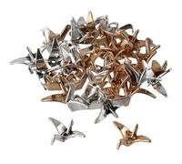 Uniquer 40 cuentas espaciadoras de grúa de papel de aleación, 3D, forma de grullas de papel de origami de 21 x 16 mm, cuentas de animales de metal para hacer joyas