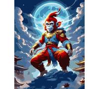 UNIQUORS Kit de pintura por números para adultos, Mythos Sun Wukong, pintura al óleo DIY Monkey King Warrior Armor, kits de pintura acrílica para manualidades, 40 x 50 cm, sin marco