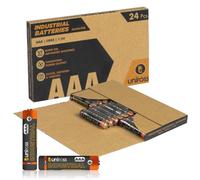 Uniross Industrial - 24 pilas alcalinas AAA/LR03/Ministilo / 1,5 V para dispositivos profesionales, ratón, mandos a distancia, linternas y juguetes - Caja de 24 pilas