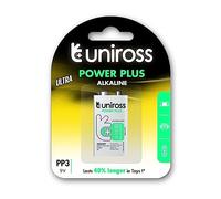 UNIROSS Power Plus Pila alcalina 9 V LR61 Blister*1 MÍNIMA Venta Caja 12 Unidades