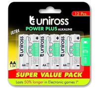 UNIROSS Power Plus - Pila Alcalina AA LR6 Blister*12 MÍNIMA Venta Caja 6 Unidades