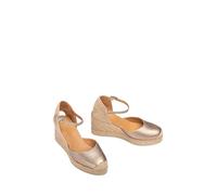 Alpargata pala-talón en piel metalizada Bronce 38