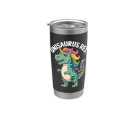 Unisaurio Rex Rainbow Unicorn, divertido dinosaurio Vaso térmico de acero inoxidable de doble pared