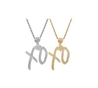 Unise High Hip Hop XO - Collar con colgante de letra XO, creativo a la moda, joyería inspirada en el hip hop rock exagerado, elección de regalo perfecta, accesorio llamativo para elevar el estilo