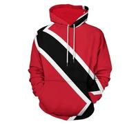 Unisex 3D Impresión Gráfico Hoodie Bolsillos Sudadera con Capucha, Bandera Trinidad y Tobago Manga Larga Sweatshirt Deportivo Streetwear Sudadera para Hombre y Muje