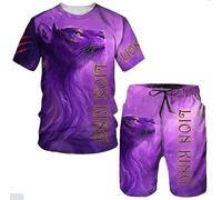 Unisex 3D printed animal pattern mens and women's sportswear 2-piece summer set T-shirt and shorts, 20, 6XL