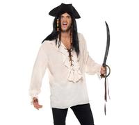 Unisex Adulto Del Caribe Disfraz Pirata Camisa Nueva Romántico Top De Smiffys