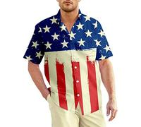 Unisex American Independence Day Shirt USA Flag Shirts Pride Shirt Manga Corta Personalizada Gráfico Shirt