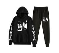 Unisex Anime Black Clover Sudadera con Capucha Chándales Asta Sudadera de Manga Larga Pantalones de Jogging de Cintura elástica 2 unids/Set