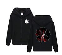 Unisex Anime Black Clover Sudadera con Capucha de Manga Larga The Black Bulls Asta Sudaderas con Cremallera Casual