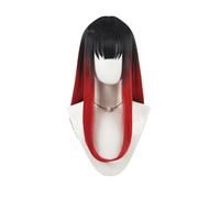 Unisex Anime Cosplay Pelucas Largo Negro Rojo Degradado Con Flequillo Realista Resistente Al Calor Peluca Sintética Para Halloween Fiesta De Navidad