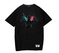 Unisex Anime Sword Art Online Sudadera con Capucha de Manga Larga Sao Pullover Asuna Sudaderas Kirito Camiseta de Manga Corta