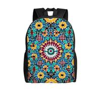 Unisex Bolsa De Deporte Patrón De Color Marroquí Mochila para Escuela Impermeable Mochila Portatil para Mujeres, Adolescente, Trabajo, 42X32X14Cm
