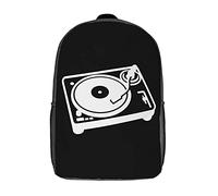 Unisex Bolsa De Viaje DJ De Vinilo De La Vieja Escuela Bolso Mochila Diaria Mochila para Escuela para Viajes, Gimnasio, Mujeres, 42X32X14Cm
