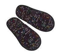 Unisex Cálido Zapatillas Casa Educación Matemática Geométrica Felpa Casa Zapatillas Comodidad Pantufla Suaves Zapatillas Hombre Mujer Para Viaje Baño Exterior M