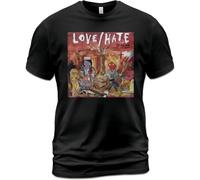 Unisex Cotton T-Shirt Love Hate Blackout in The Red Room Jizzy Pearl