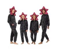 unisex D-Demogorgon Onesie Pijamas mono, pijamas con capucha 3D, disfraces de invierno de lana for Cosplay, albornoz de una pieza de Navidad (FR/ES, Edad, Talla única, 2XL (adult), Gris negro)