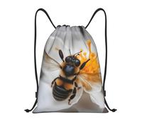 Unisex Deporte Gimnasio Bolsas Impresión De Abeja En Colmena Mochila con Cordón Casual Bolsas De Deporte para Acampada Adulto Mujer 36X42Cm