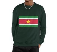 Unisex Hoodie Sweatshirt Pullover Sudadera Cuello Redondo Hombre Y Mujer Surinam Bandera Nacional Work Wear Top Suave Cálida Manga Larga Fit Casual Ligera para Todas Las Estaciones Pareja