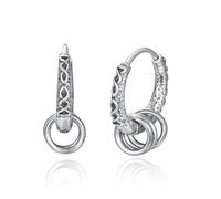 Unisex Hoop Earrings 925 Sterling Silver Small Black Sleeper Earring Hypoallergenic Huggie Earring Jewellery Gifts for Men Women