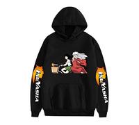 Unisex Inuyasha Hoodies Anime Manga Impreso Sudadera con Capucha de Manga Larga Sudadera Cosplay