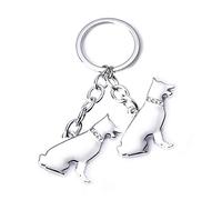 Unisex llavero lindo perro forma colgante llavero de metal del coche llavero llavero cadena para regalo de cumpleaños de alta calidad. Operación fácil