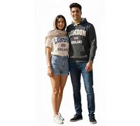 Unisex London England Hoodie Hooded Charcoal New 2020 Colour, antracita, L