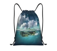 Unisex Mochila Cuerda Imagina el Cielo y el mar. Saco de Gimnasia Robusto Bolsas de Cuerdas para Acampada Nadar Mujer 36X42cm
