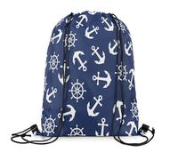 Unisex Mochila de Cuerda Anclas con temática náutica del océano, Manera Bolsa de Cuerdas, Casual Gym Bag, para Vacaciones Adulto 36X42cm