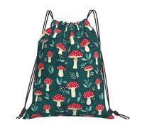 Unisex Mochila de Cuerda Lindos Hongos Rojos Amanita con Puntos Blancos, Práctico Bolsas de Cuerdas, Ligero Saco de Deporte, para Nadar Acampada 36X42cm