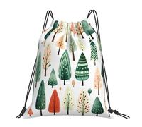 Unisex Mochilas Cordón Árboles de Navidad Arte Abstracto Gym Sack con cordón Bolsas de Cuerdas para Hombre Yoga Mujer 36X42cm