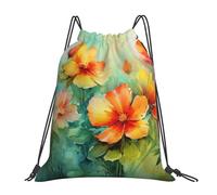 Unisex Mochilas Cordón Pintura Flores Arte Abstracto Saco de Deporte Robusto Bolsa con Cordón para Hombre Nadar Mujer 36X42cm