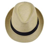 Unisex mujeres hombres verano casual moda playa sol paja jazz sombrero vaquero gángster gorra Para mujer(Khaki)